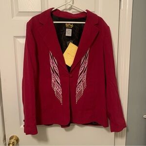 Bob Mackie Fuchsia Blazer with White Embellishments